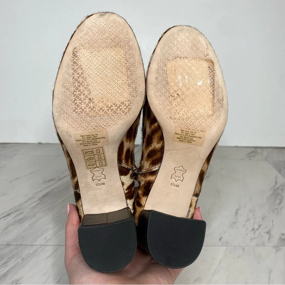 Tory Burch Brooke Leopard Heeled Bootie 5 1/2 M